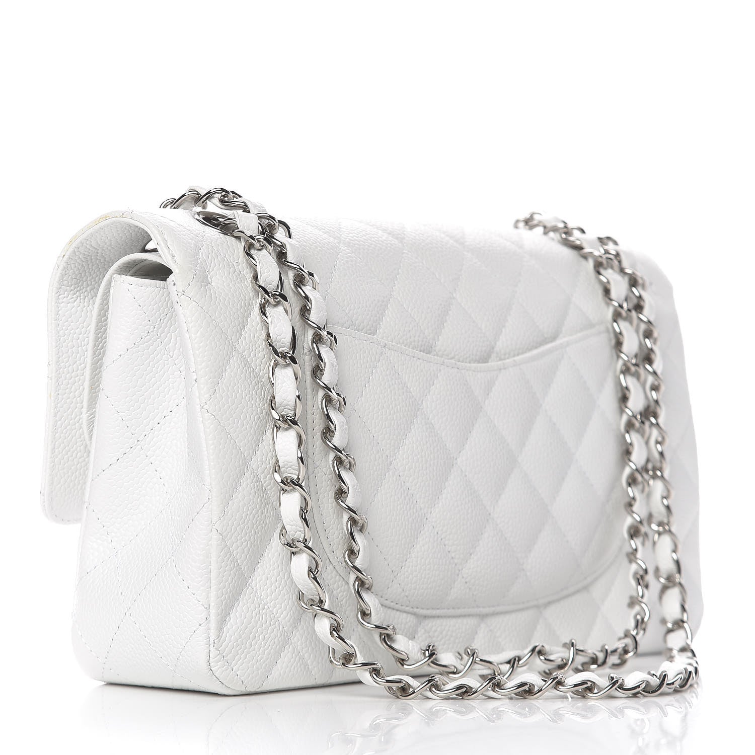 Chanel Caviar Quilted Medium Double Flap White 3 of 21