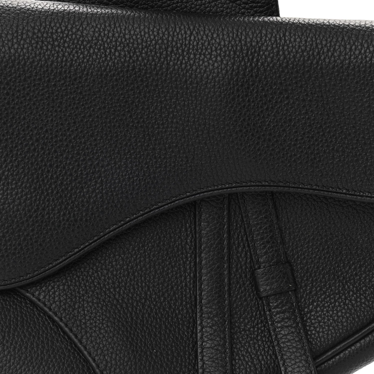 Christian Dior Grained Calfskin Kim Jones Saddle Bag Black 8 of 10