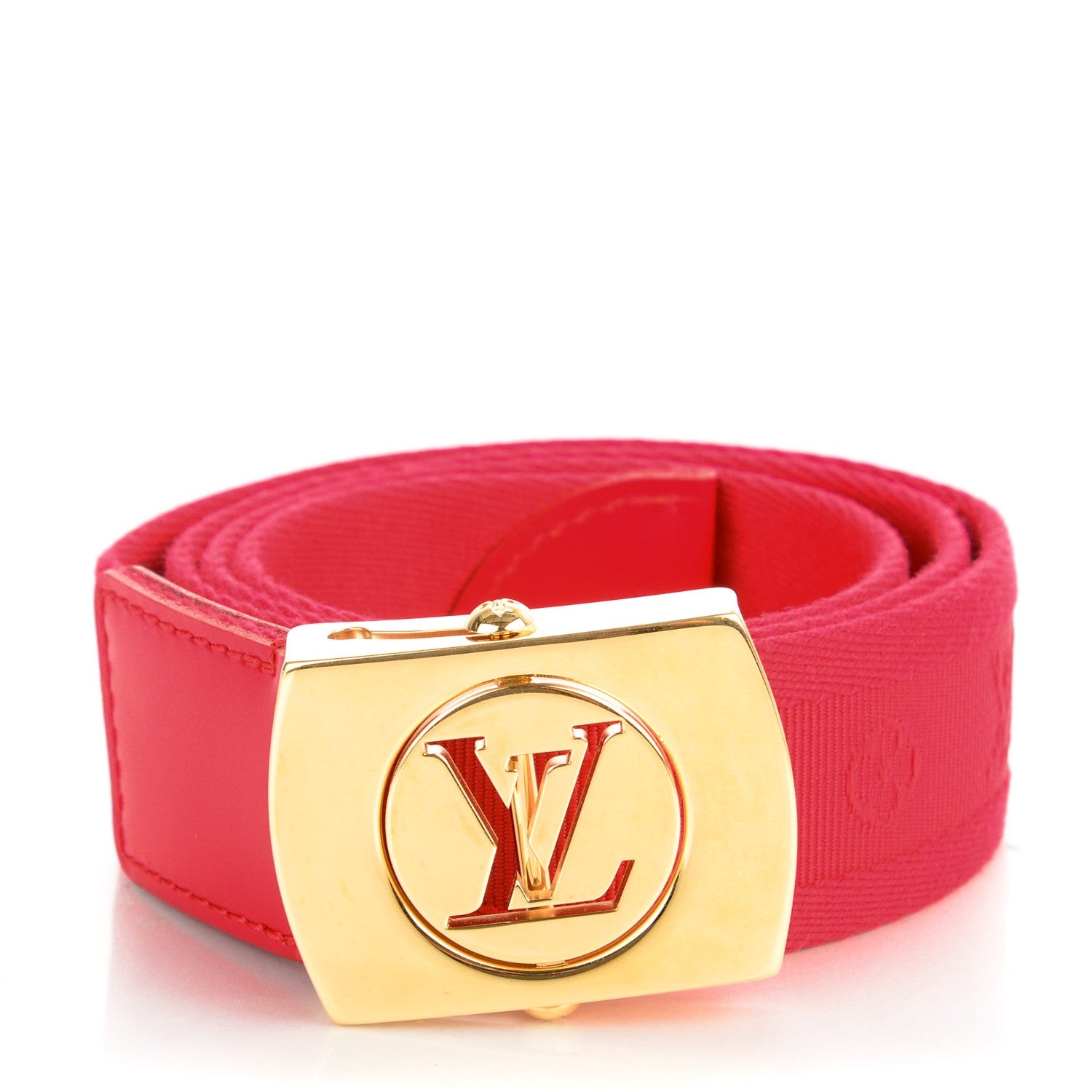 Louis Vuitton Canvas Monogram LV Cut Belt 80 32 Red 1 of 4