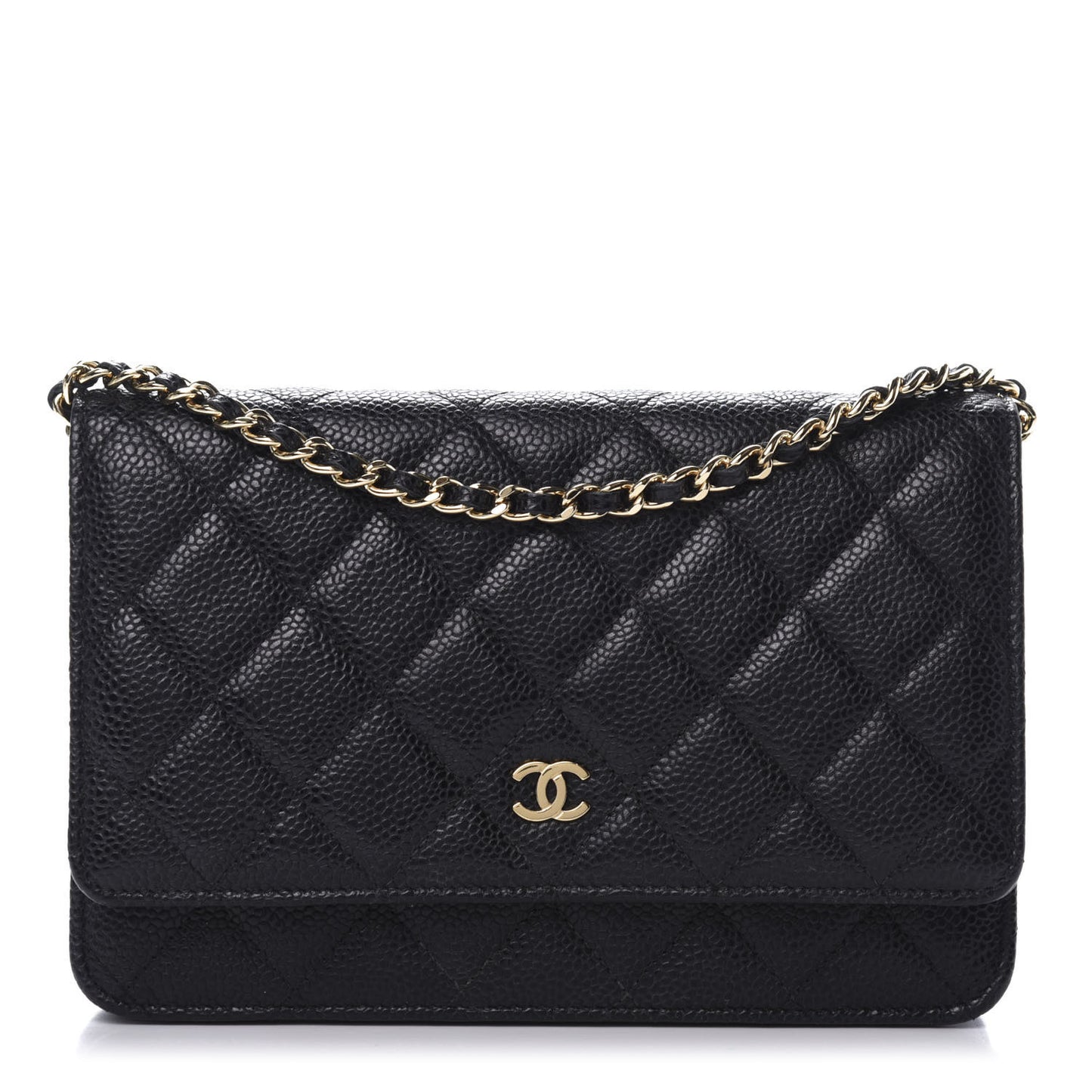 Caviar Quilted Wallet On Chain WOC Black