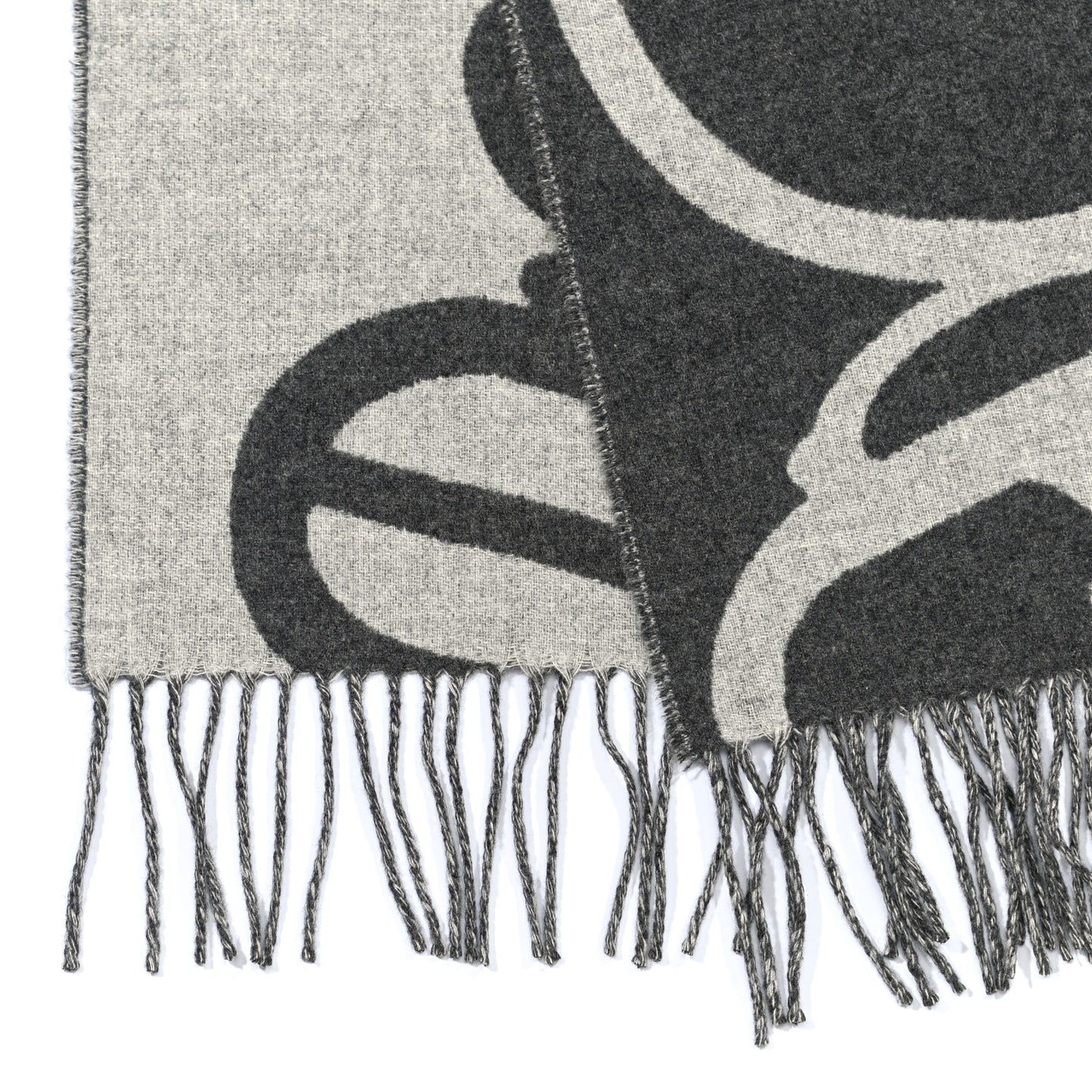 Cashmere Boucles et Camails Muffler Anthracite Gris Clair