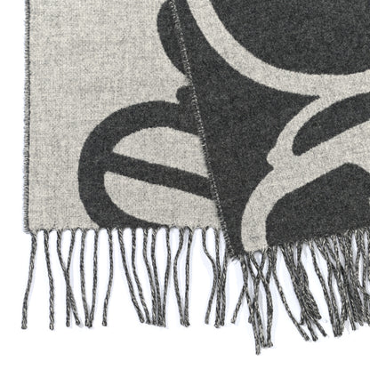 Hermes Cashmere Boucles et Camails Muffler Anthracite Gris Clair 3 of 4