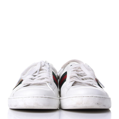 Gucci Calfskin Ayers Web Tiger Embroidered Mens Ace Sneakers 8 White Green Red 2 of 10