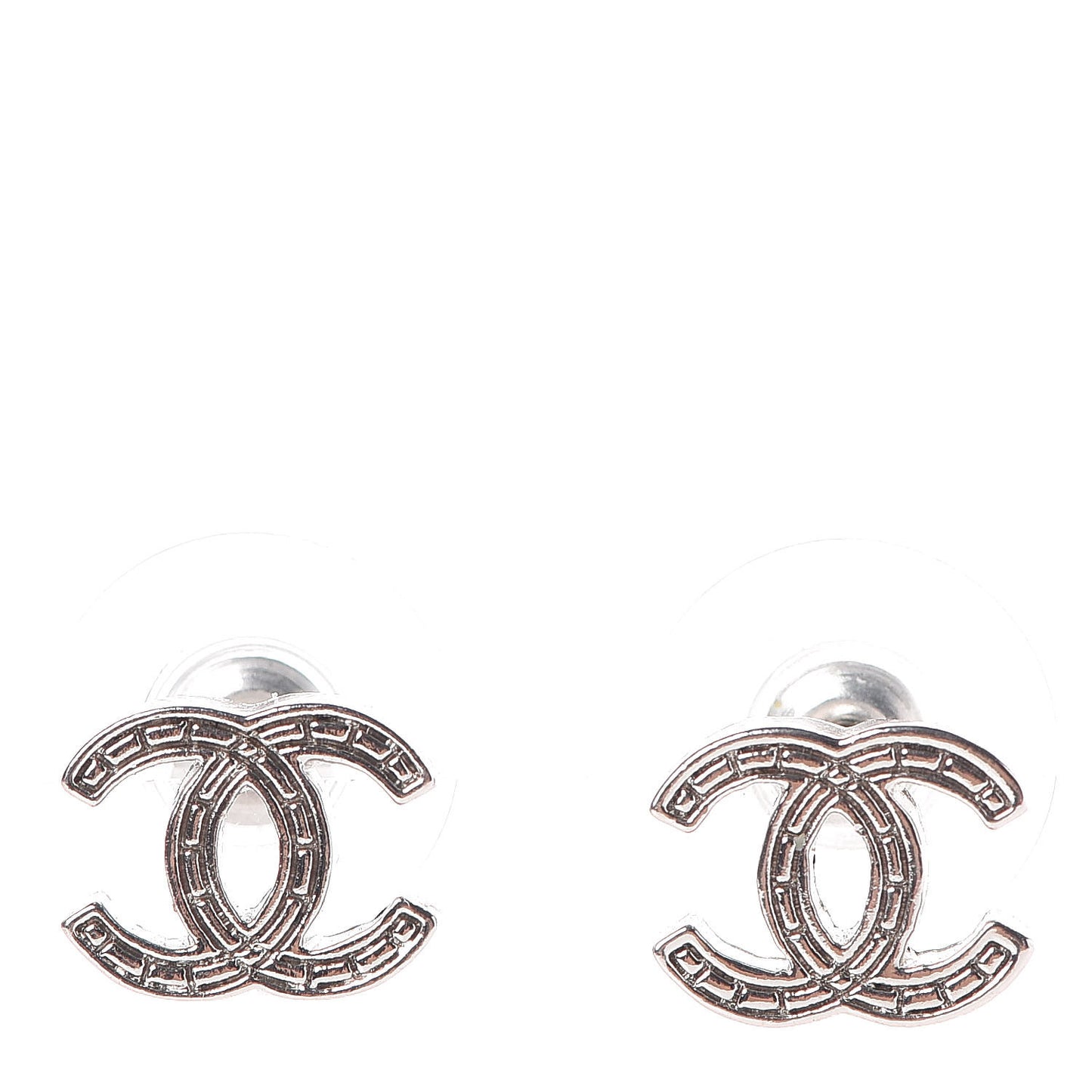 Metal CC Earrings Silver