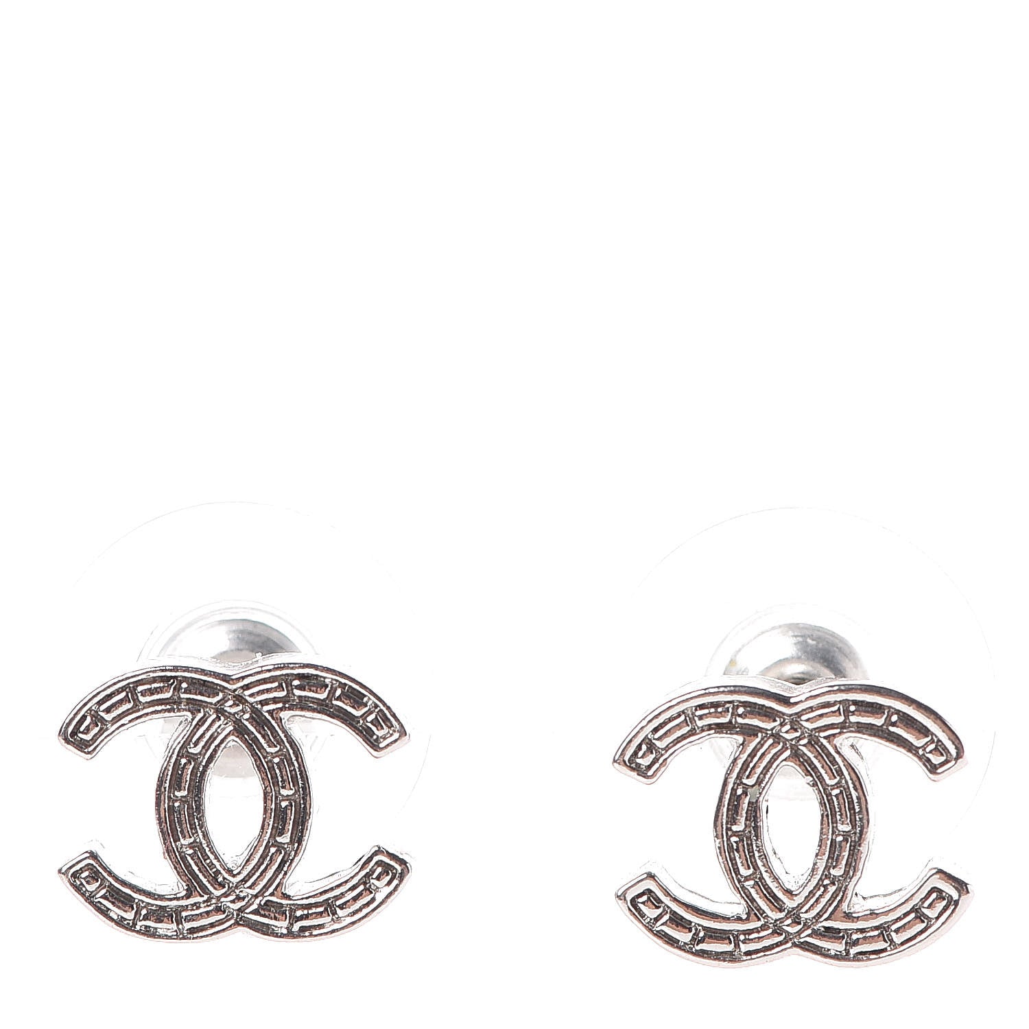 Chanel Metal CC Earrings Silver 1 of 4