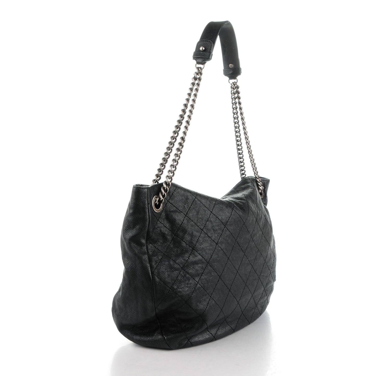 Caviar Quilted Simply CC Hobo Black