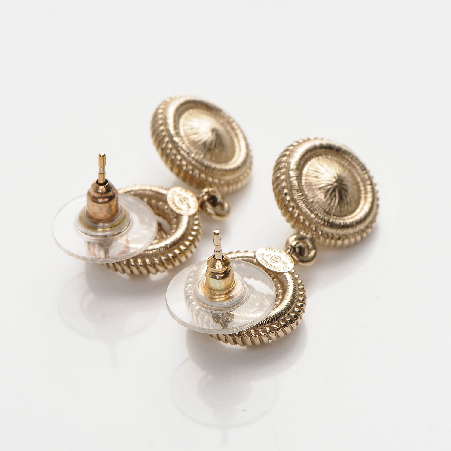 Chanel Pearl CC Dangle Earrings Gold 3 of 4