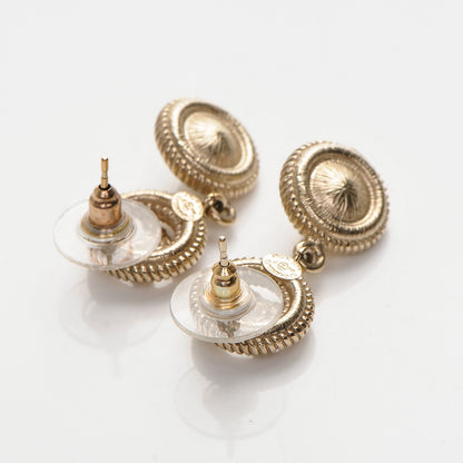 Chanel Pearl CC Dangle Earrings Gold 3 of 4