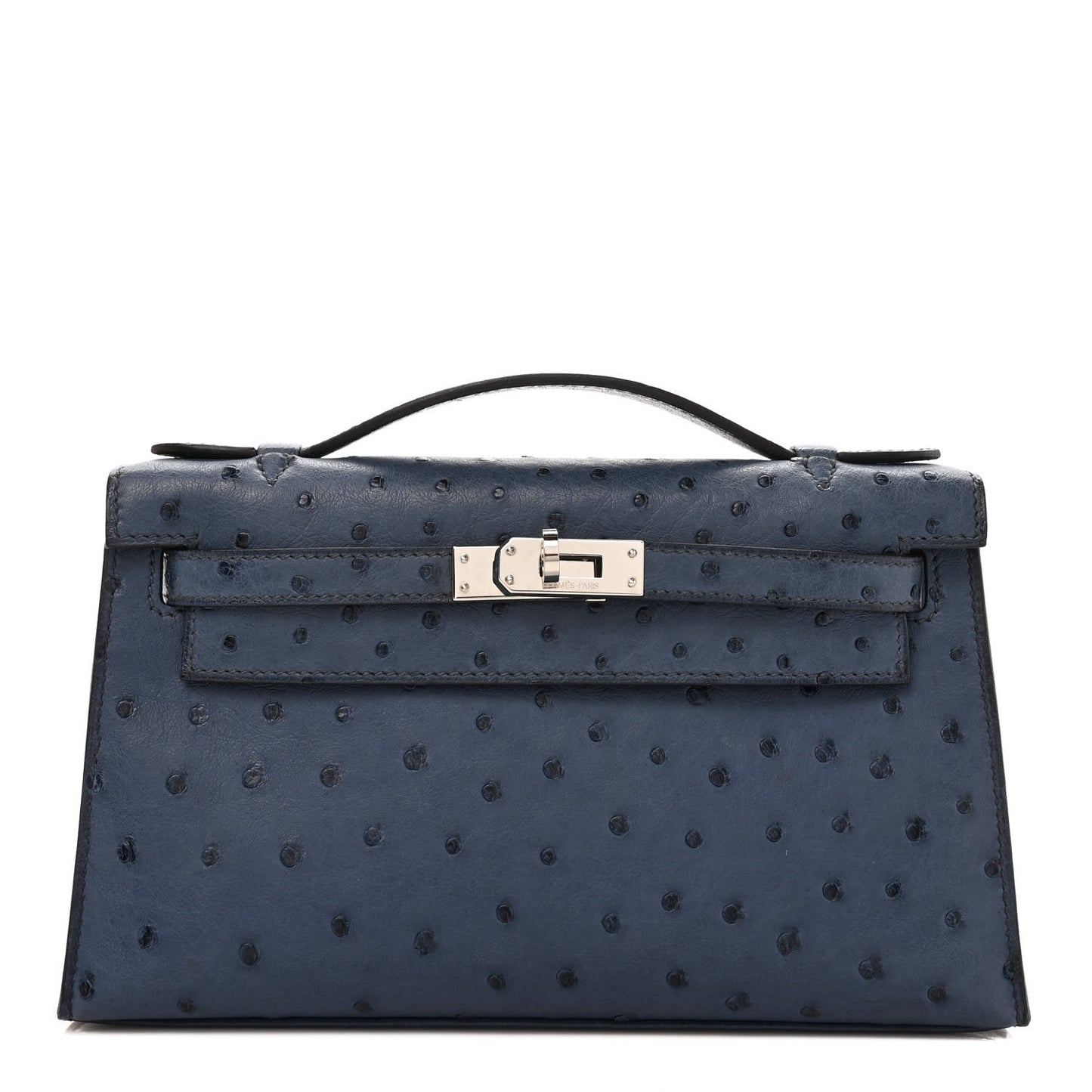 Ostrich Kelly Pochette Bleu Roi