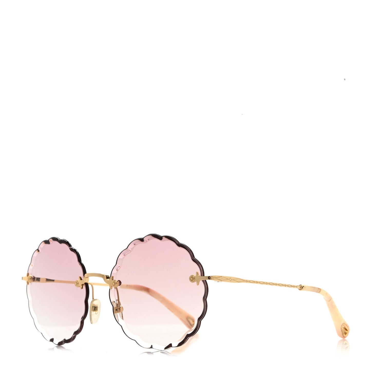 Rosie Bevelled Round Sunglasses CE142S Gold Gradient Coral