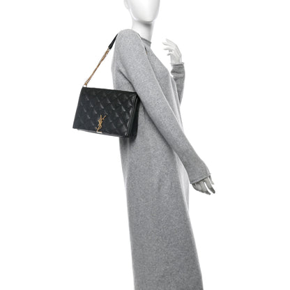 Saint Laurent Lambskin Quilted Mini Becky Chain Bag Vert Fonce 2 of 21