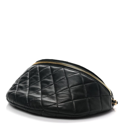 Chanel Lambskin Pearl Quilted CC Belt Bag Black 8 of 8