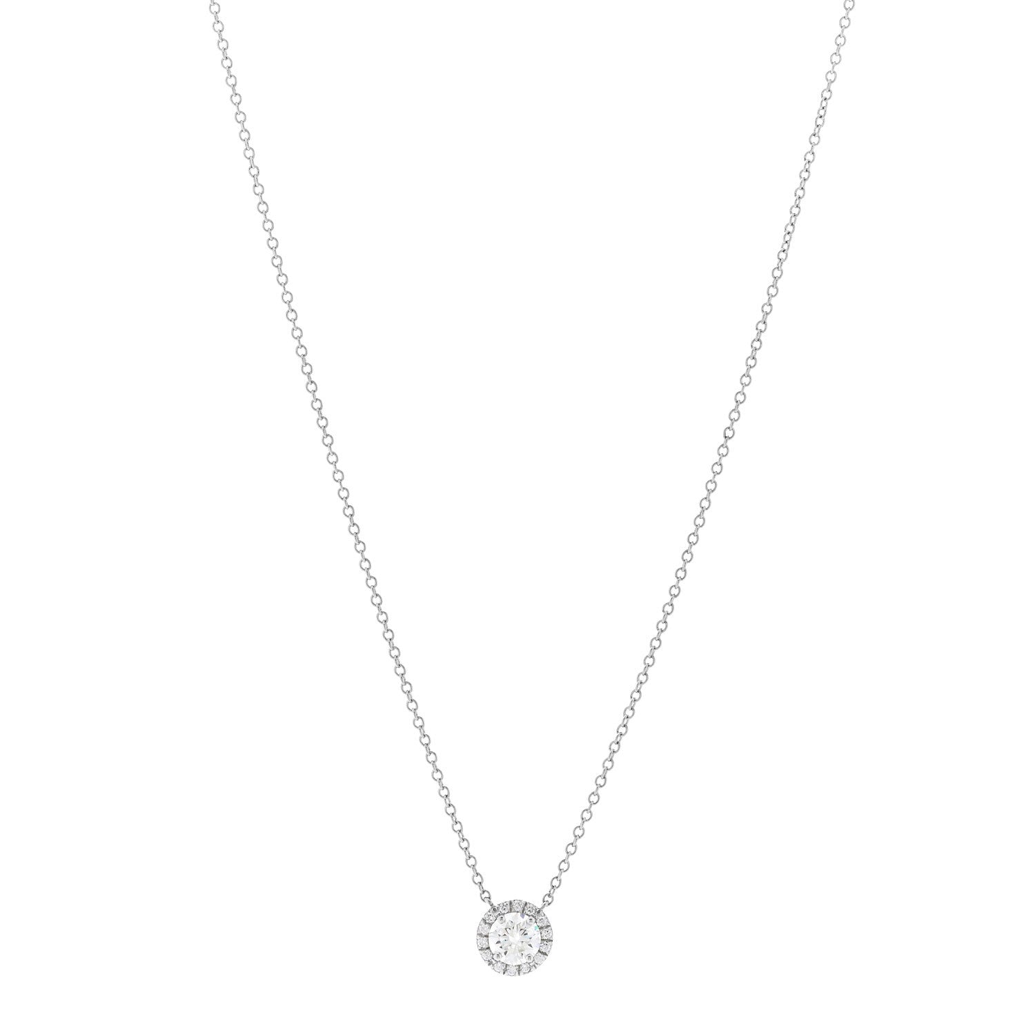 Tiffany Platinum Diamond .41ct Soleste Pendant Necklace 1 of 6