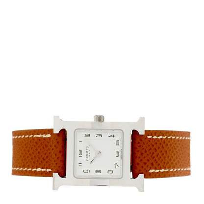 Hermes Stainless Steel Epsom 21mm Heure H Hour Quartz Watch Gold 2 of 4