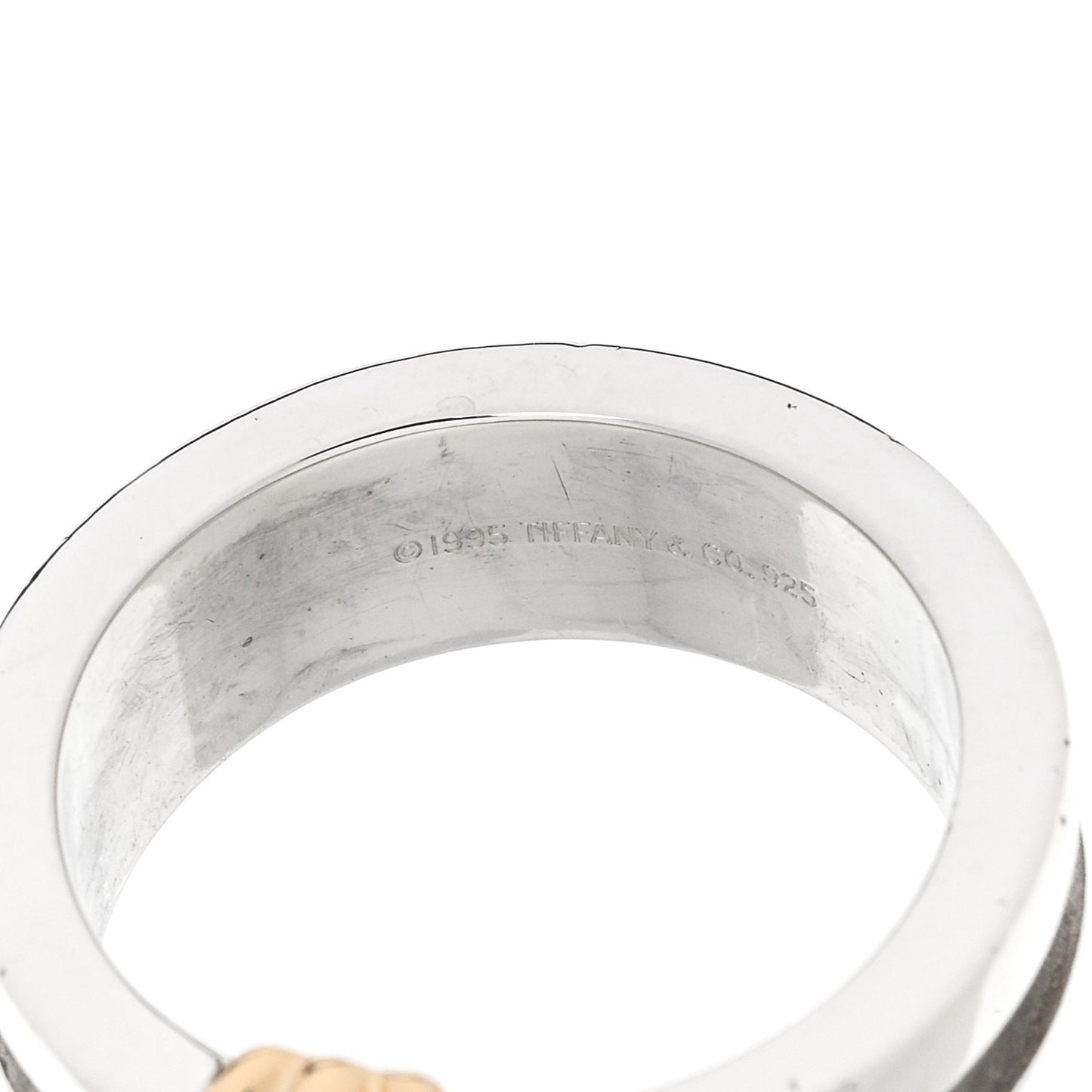 Sterling Silver 18K Yellow Gold Atlas Groove Ring 53 6.5