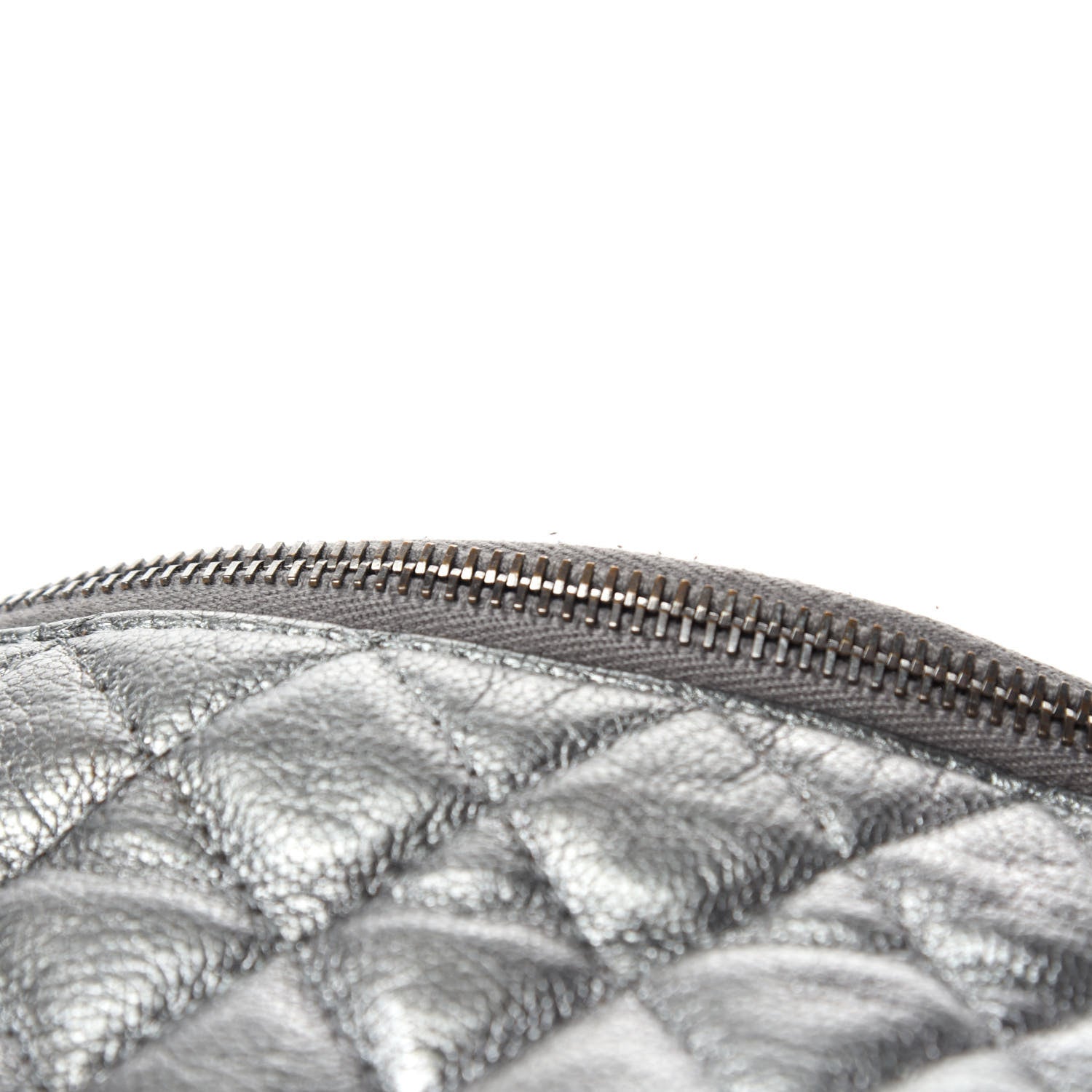 Chanel Metallic Goatskin Quilted Banane Waist Bag Fanny Pack Silver 8 of 11