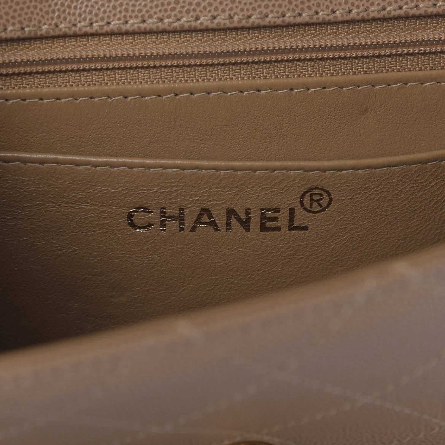 Chanel Caviar Stitch Small Single Flap Beige 8 of 10