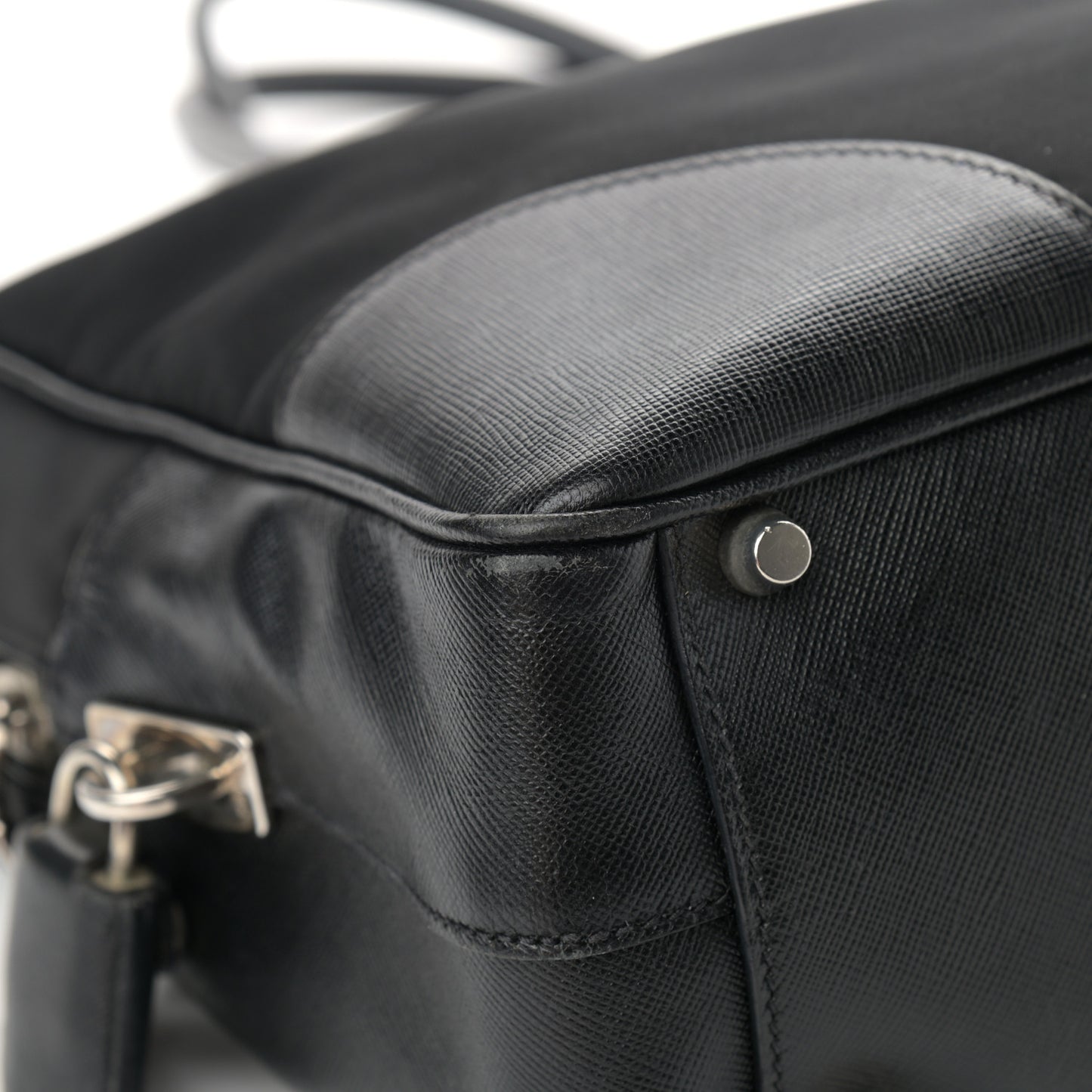 Tessuto Nylon Saffiano Tote Black