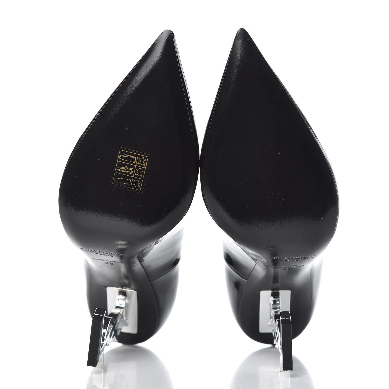 Saint Laurent Patent Opyum 100 Pumps 38 Black Silver 5 of 9