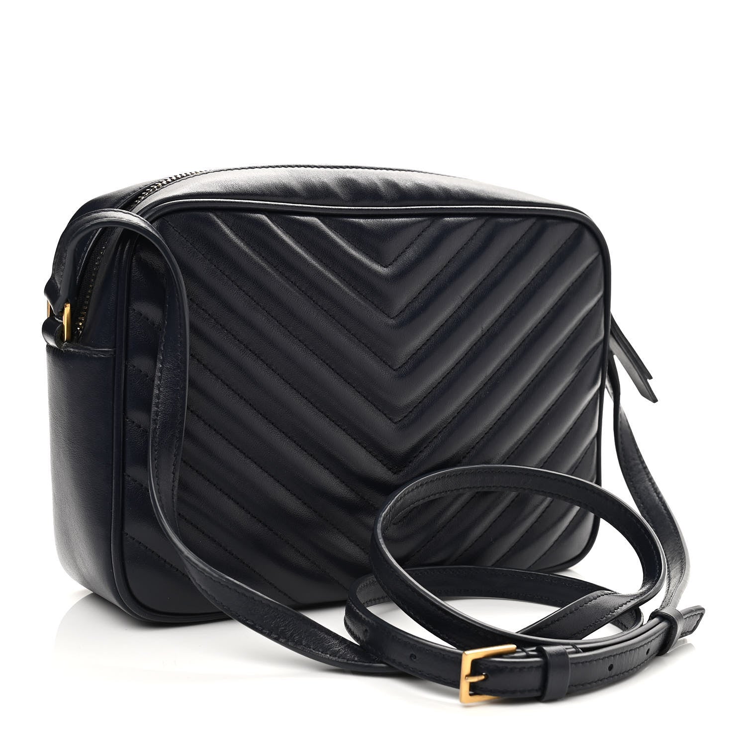 Saint Laurent Calfskin Matelasse Monogram Lou Camera Bag Navy 3 of 10