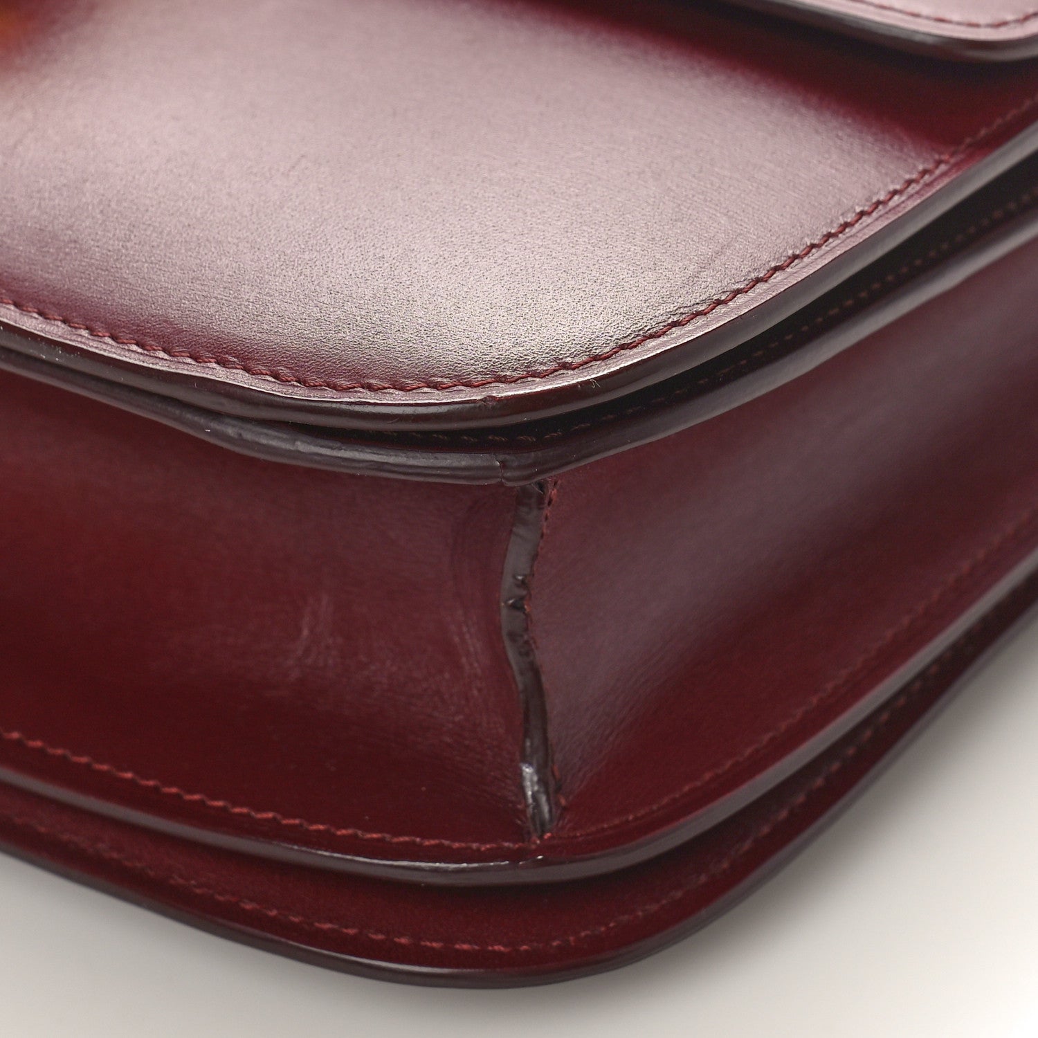 Celine Box Calfskin Medium Classic Box Flap Bag Burgundy 7 of 7