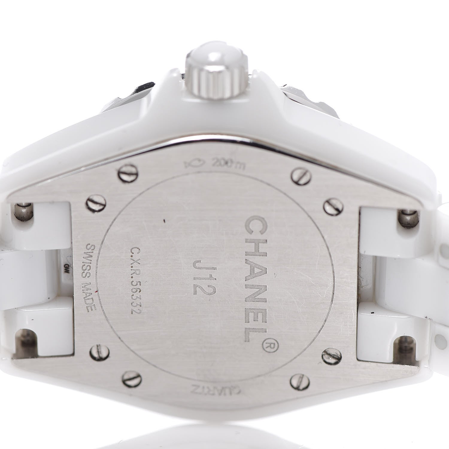 Chanel Stainless Steel Ceramic Diamond Mother of Pearl 33mm J12 Quartz Watch White 5 of 6