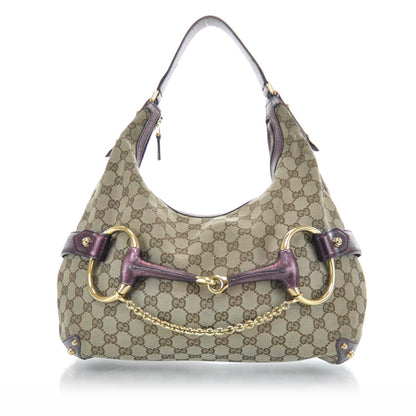 Gucci Monogram Horsebit Chain Hobo 1 of 9