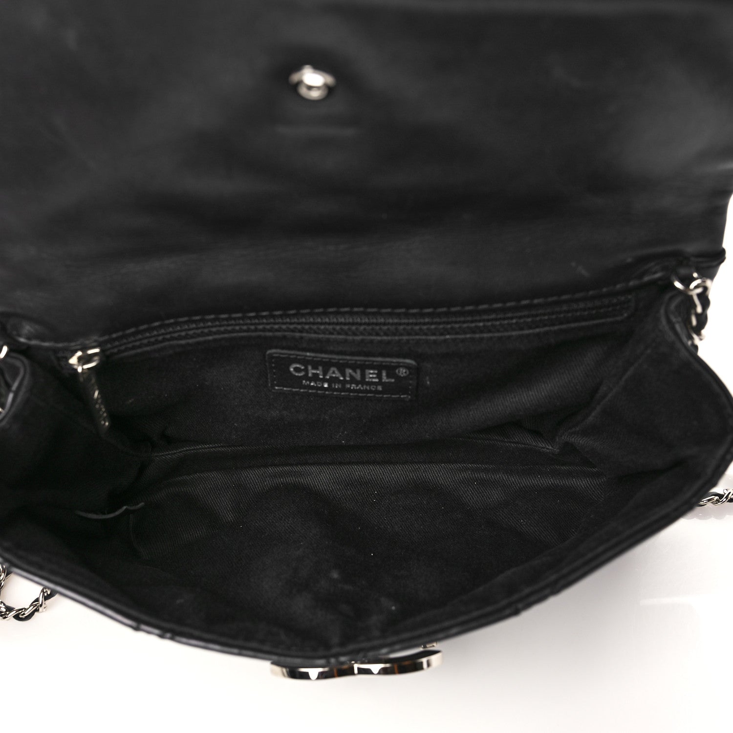 Chanel Calfskin Quilted Double Stitch Hamptons Clutch with Chain Black 5 of 7
