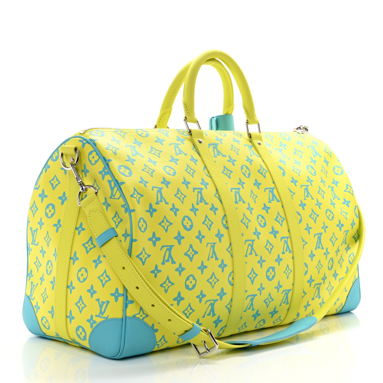 Louis Vuitton Monogram Playground Keepall Bandouliere 50 Lime 3 of 11