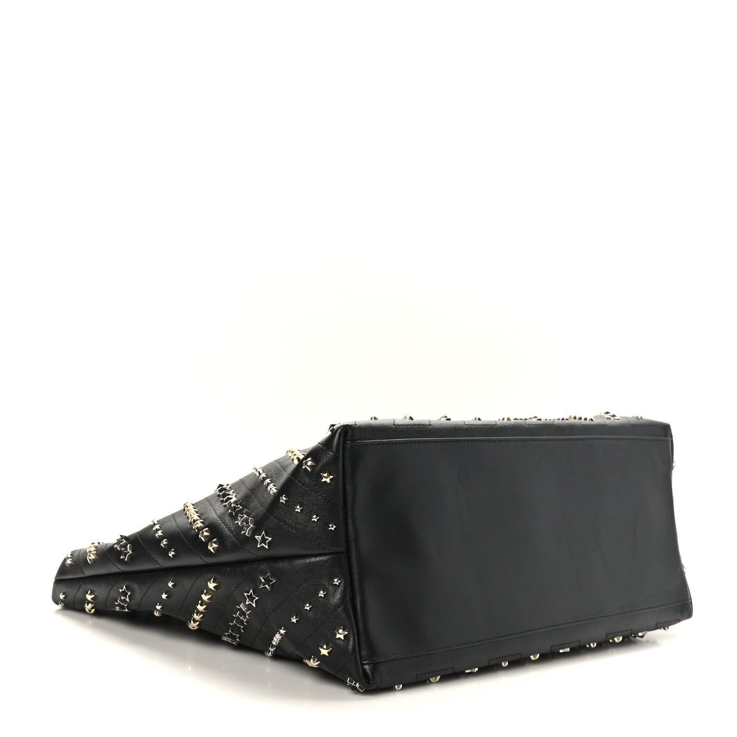 Jimmy Choo Calfskin Diagonal Star Studded Tote Black 4 of 8