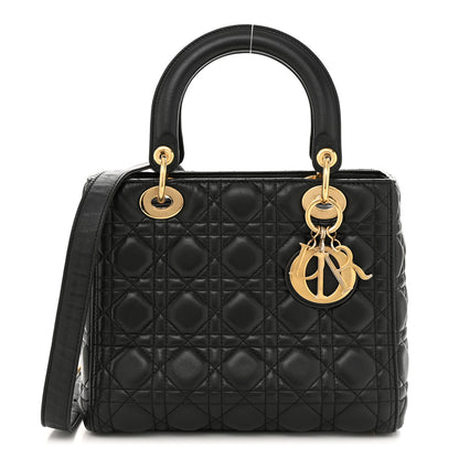Christian Dior Lambskin Cannage Medium Lady Dior Black 1 of 10