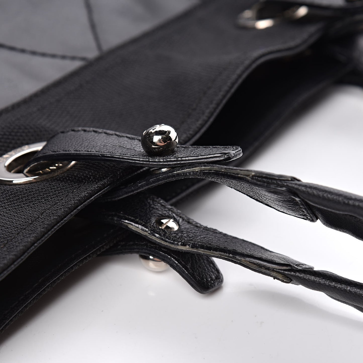 Coated Canvas Large Paris Biarritz Tote Black