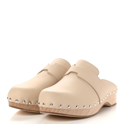 Hermes Calfskin Calya Mules 39 Hetre 3 of 9