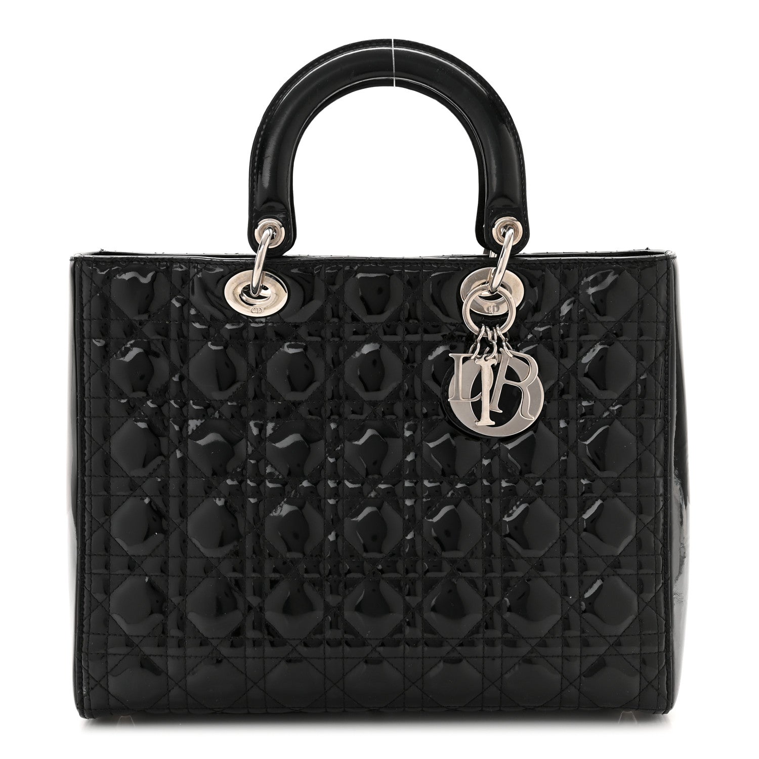 Christian Dior Patent Cannage Large Lady Dior Black 1 of 10