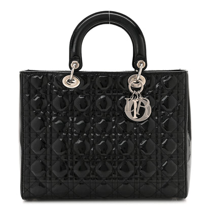 Christian Dior Patent Cannage Large Lady Dior Black 1 of 10