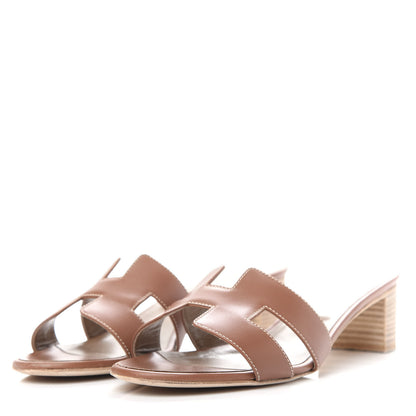 Hermes Calfskin Oasis Sandals 39.5 Gold 3 of 11