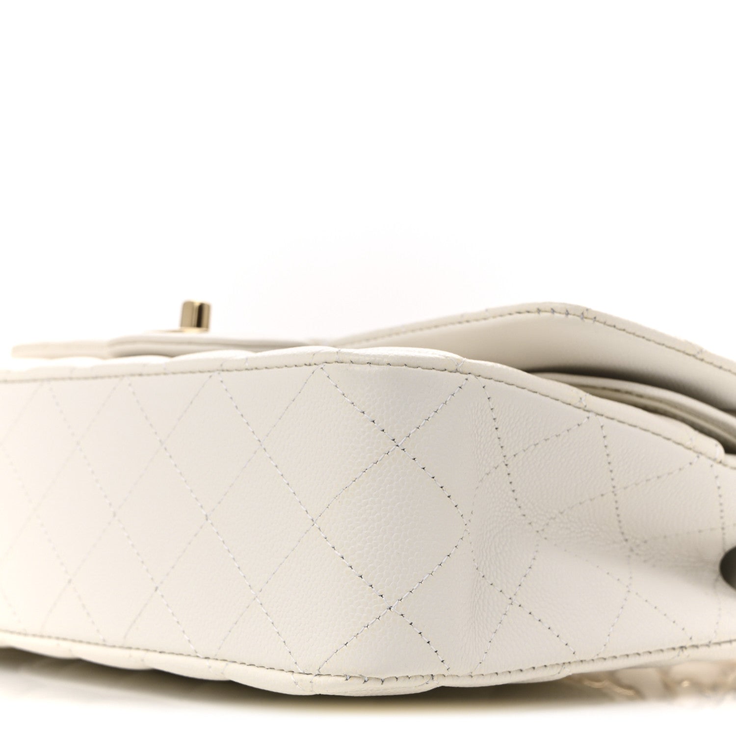 Chanel Caviar Quilted Medium Double Flap White 10 of 14