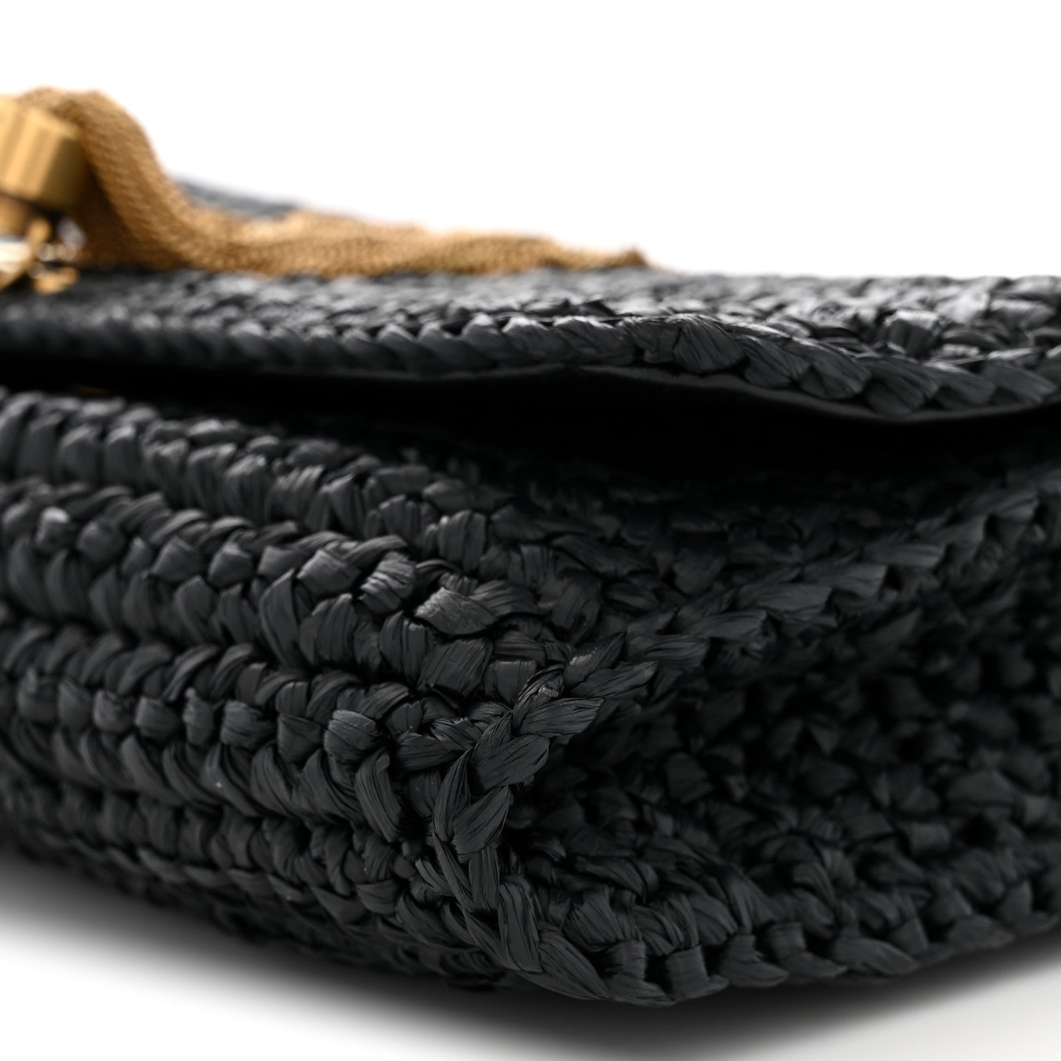 Saint Laurent Raffia Monogram Tassel Kate 99 Black 10 of 11