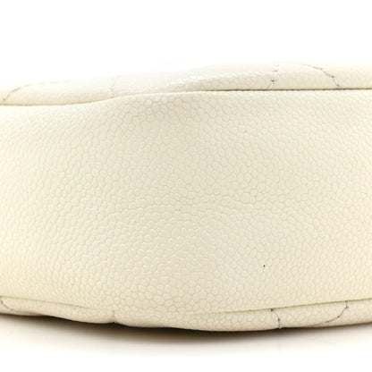Chanel Shiny Caviar Quilted Chain Melody Camera Bag White 9 of 14