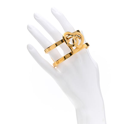 Chanel Metal CC Heart Cuff Gold 2 of 4