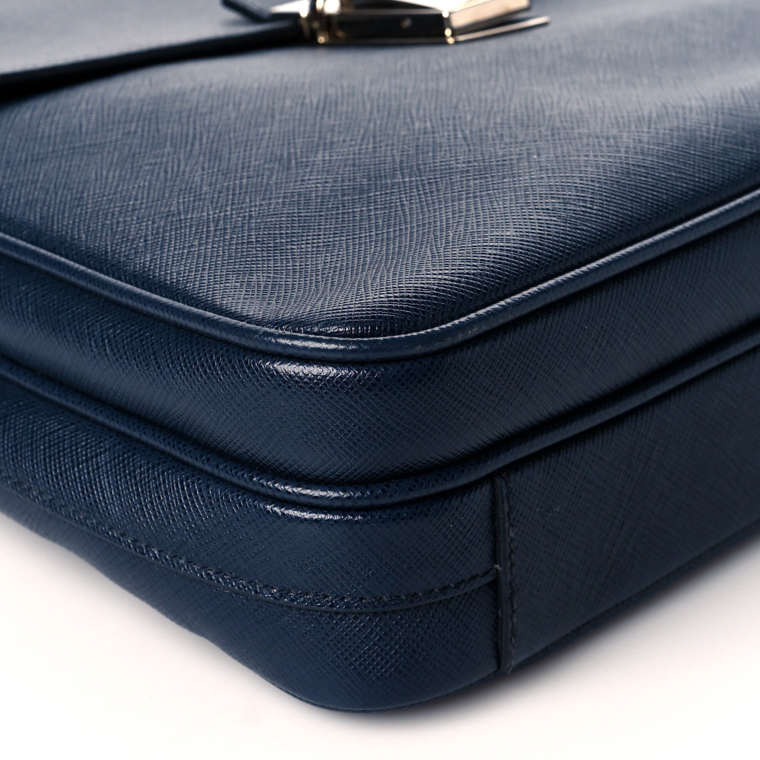Prada Saffiano Messenger Satchel Bluette 9 of 11