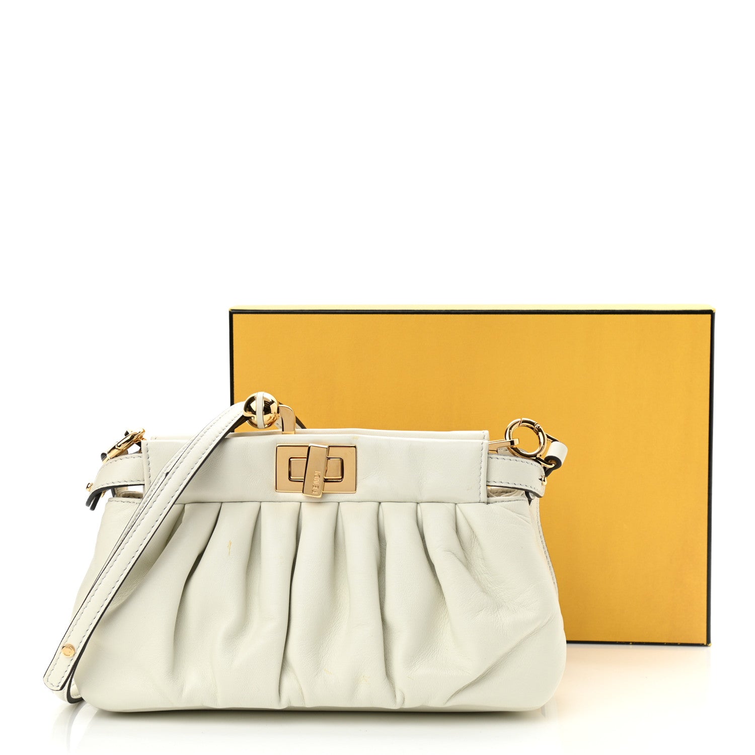 Fendi Shiny Nappa Small Peekaboo Click Bag White 11 of 11