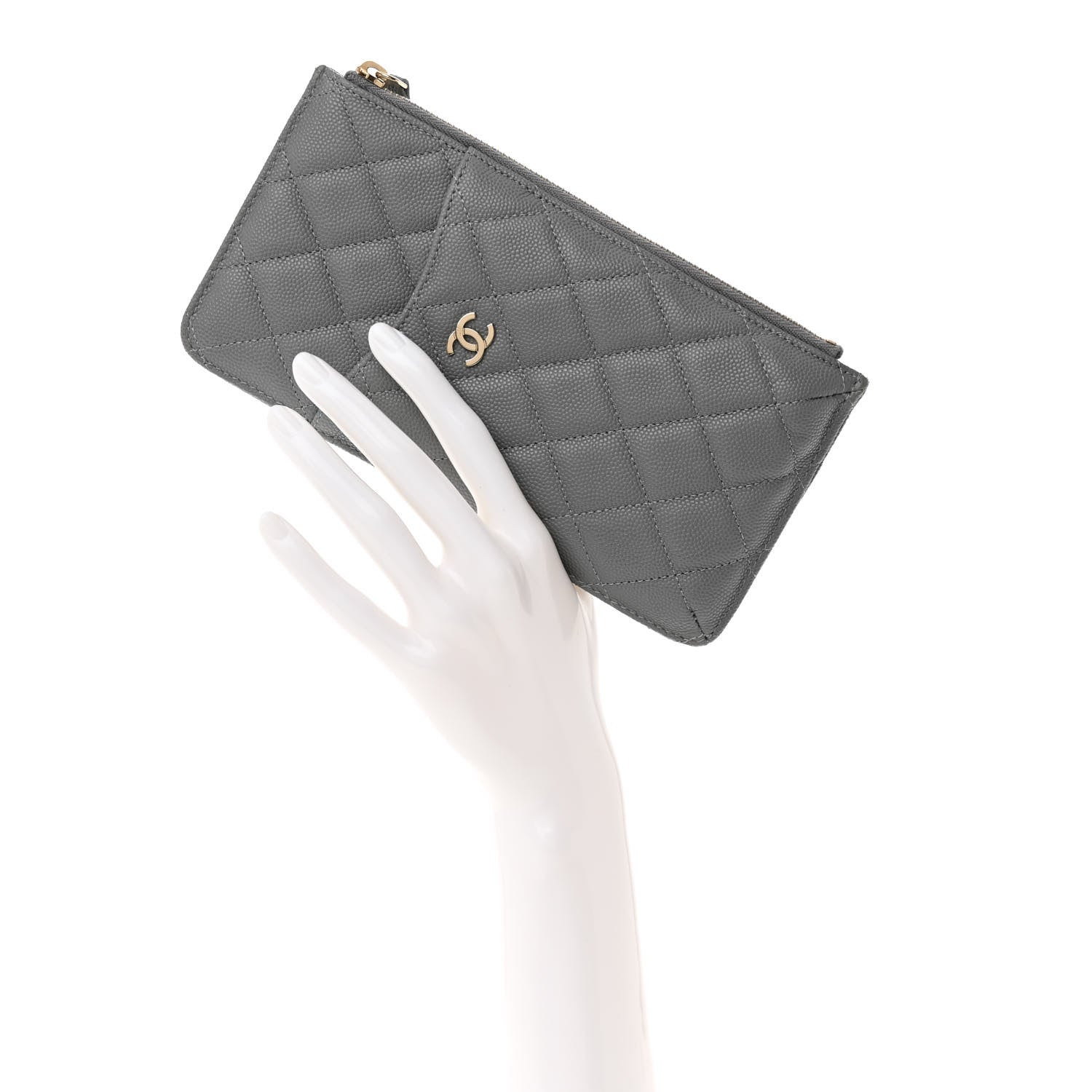 Chanel Caviar Quilted Classic iPhone Pouch Grey 2 of 10