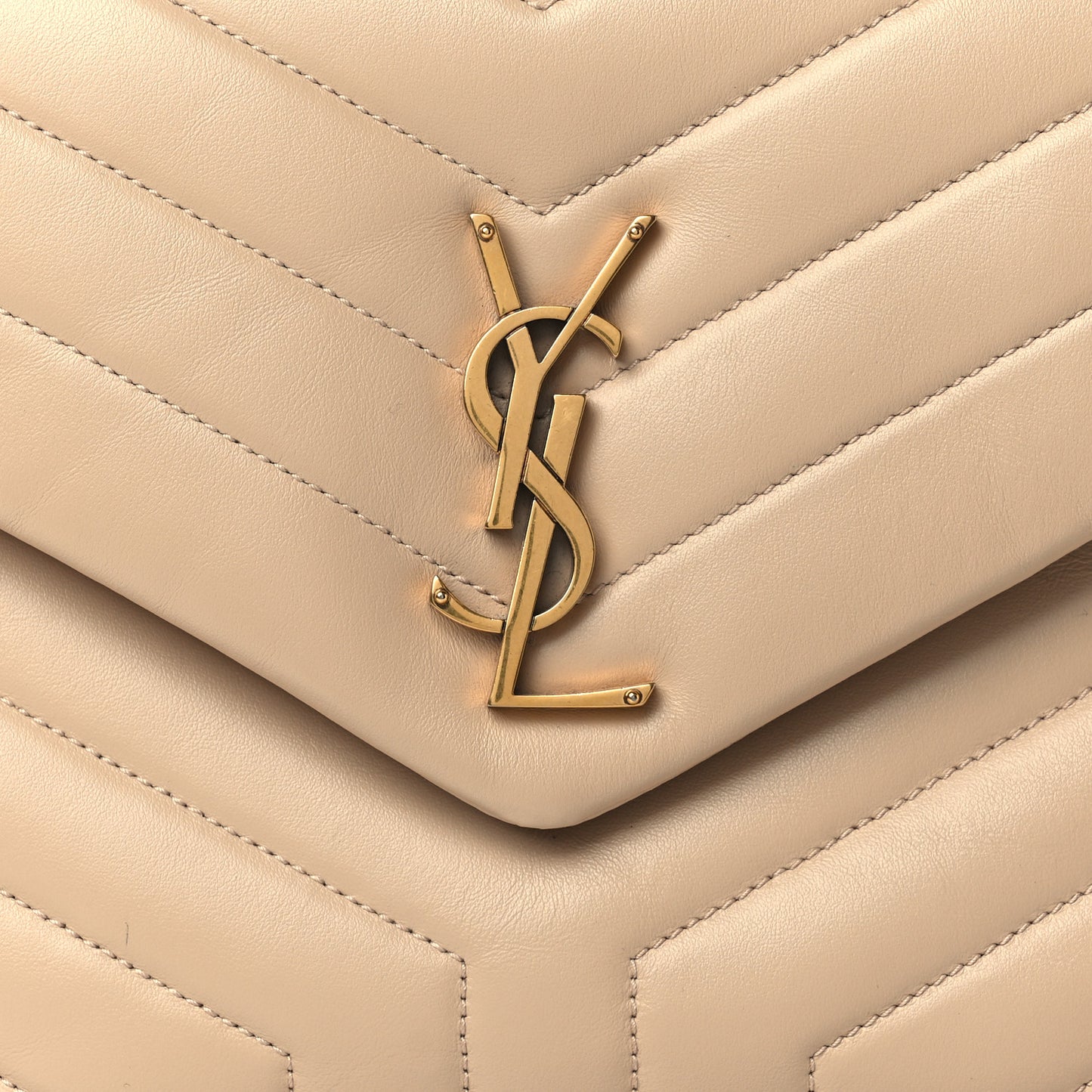 Calfskin Y Quilted Monogram Medium Loulou Chain Satchel Dark Beige