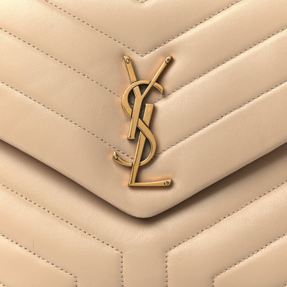 Saint Laurent Calfskin Y Quilted Monogram Medium Loulou Chain Satchel Dark Beige 7 of 7