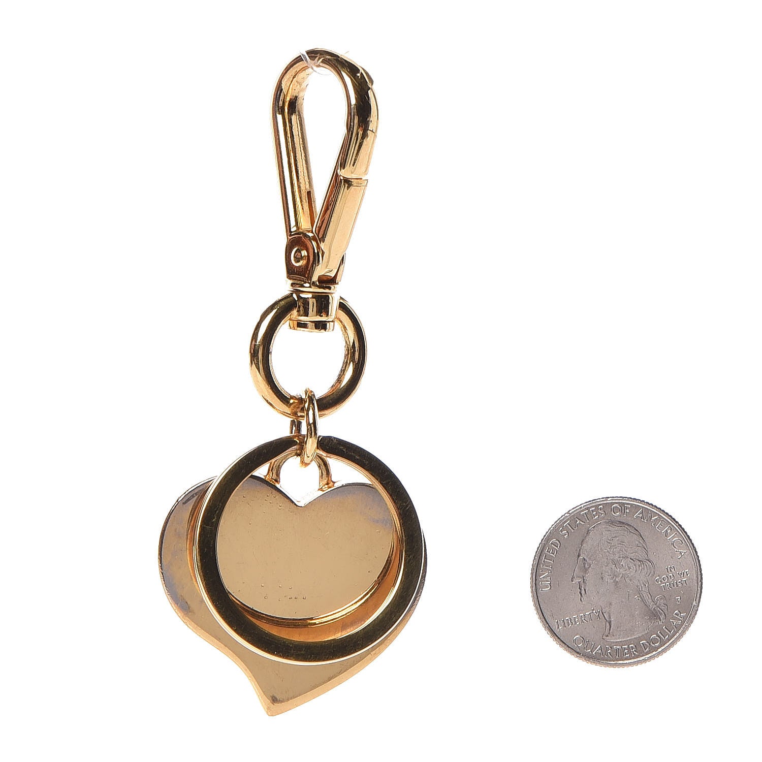 Prada Metal Logo Heart Keychain Red 2 of 3