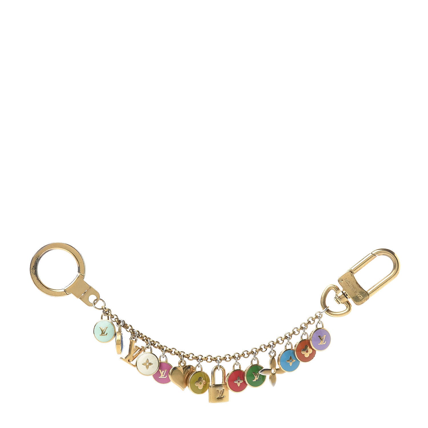Louis Vuitton Metal Enamel Pastilles Key Chain Bag Charm Multicolor 1 of 7