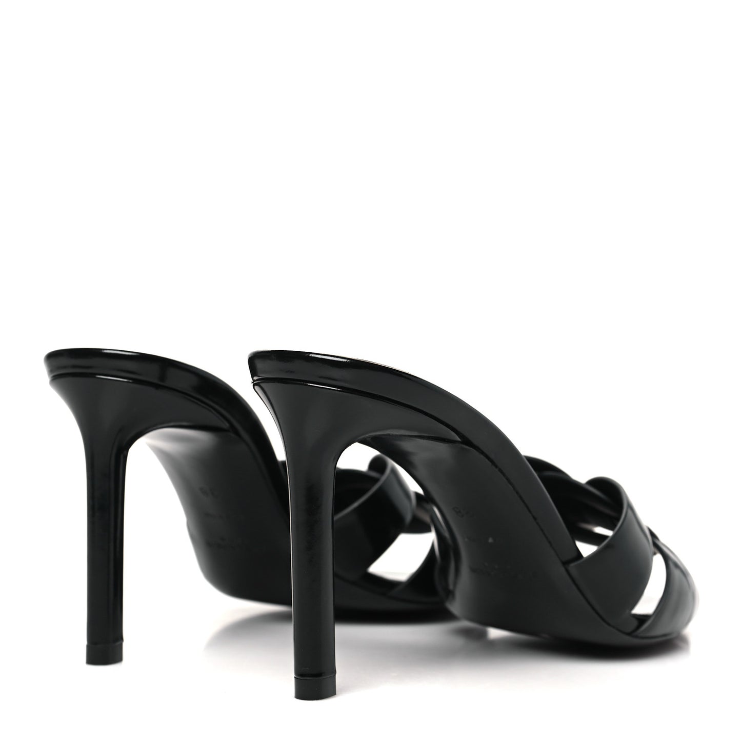 Calfskin Tribute 85 Slide Sandals 38 Black