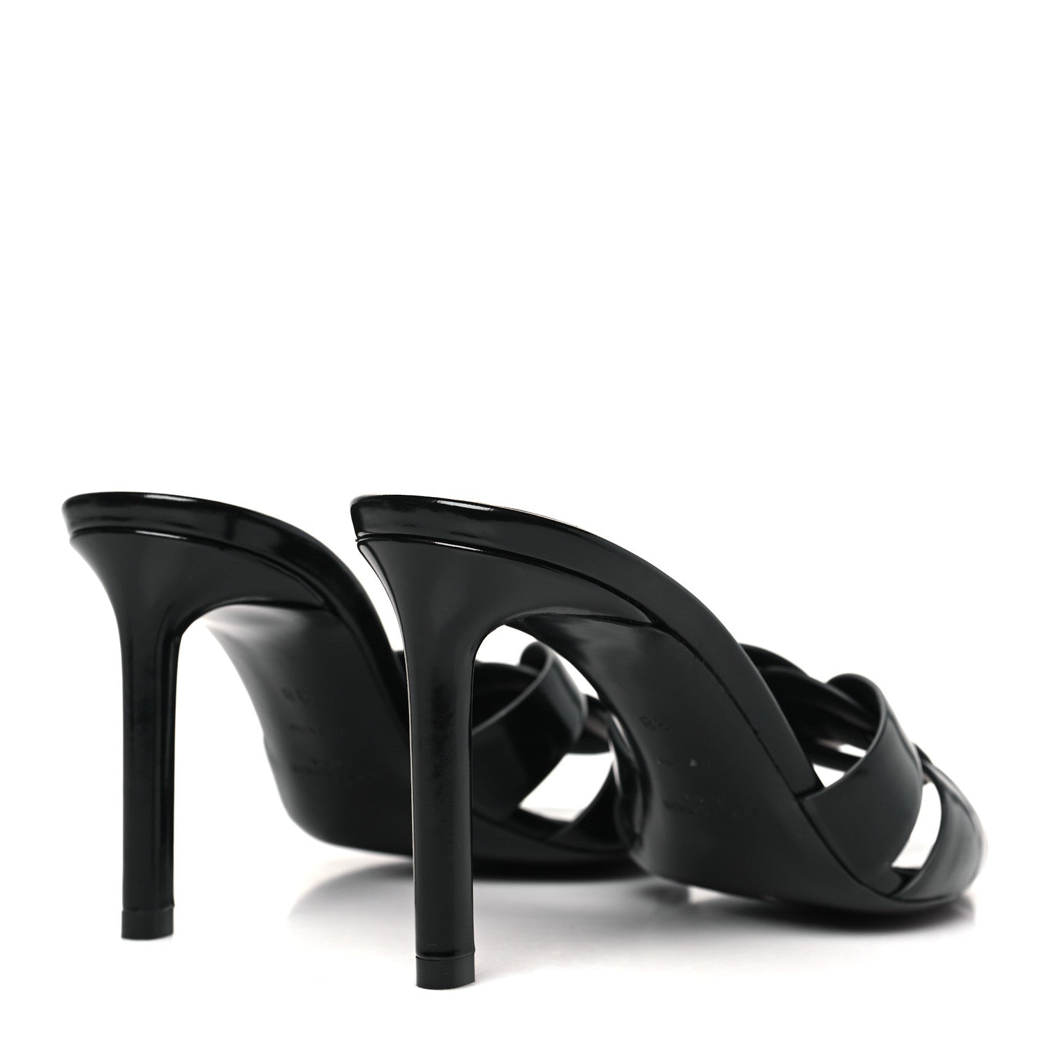 Saint Laurent Calfskin Tribute 85 Slide Sandals 38 Black 5 of 9