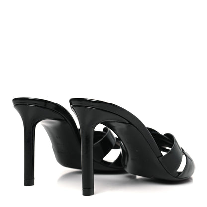 Saint Laurent Calfskin Tribute 85 Slide Sandals 38 Black 5 of 9